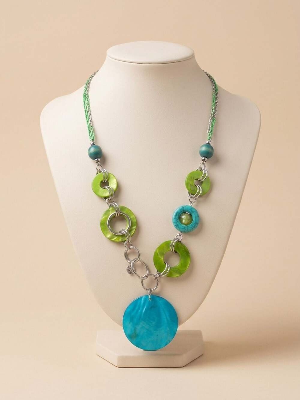 Paparazzi Grounded Glamour Blue and Green Statement Necklace
